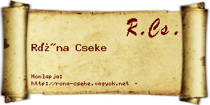 Róna Cseke névjegykártya